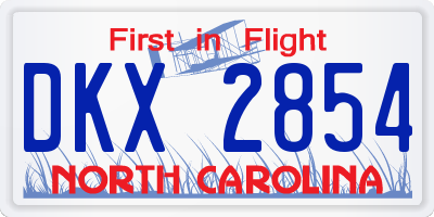 NC license plate DKX2854