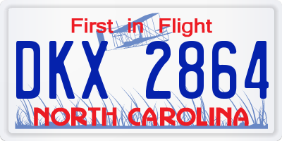 NC license plate DKX2864