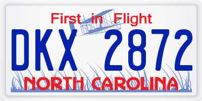 NC license plate DKX2872