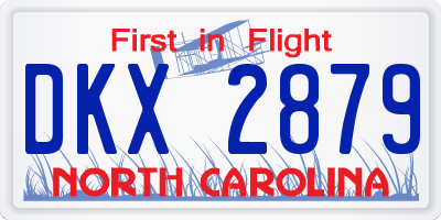 NC license plate DKX2879