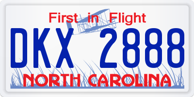 NC license plate DKX2888