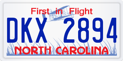 NC license plate DKX2894