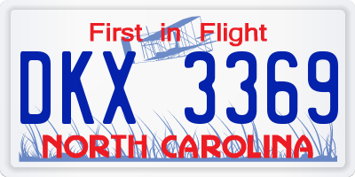 NC license plate DKX3369