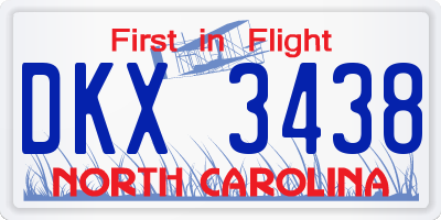 NC license plate DKX3438