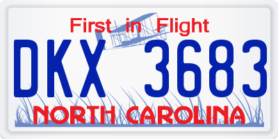 NC license plate DKX3683