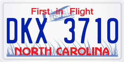 NC license plate DKX3710