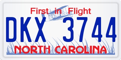 NC license plate DKX3744