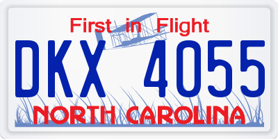NC license plate DKX4055