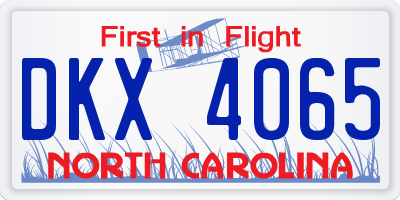NC license plate DKX4065