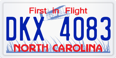 NC license plate DKX4083