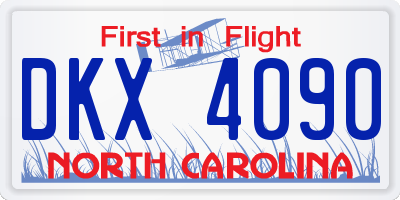 NC license plate DKX4090