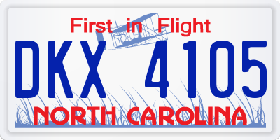 NC license plate DKX4105