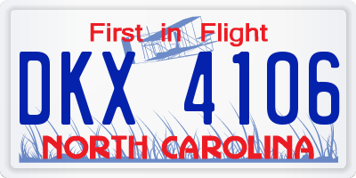 NC license plate DKX4106