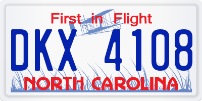 NC license plate DKX4108
