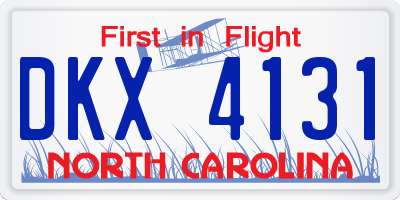 NC license plate DKX4131