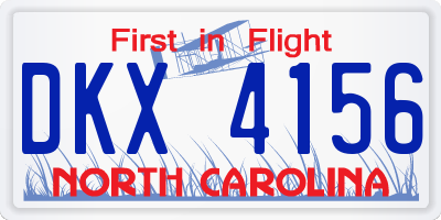 NC license plate DKX4156