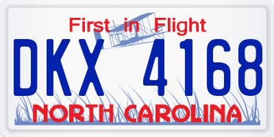 NC license plate DKX4168
