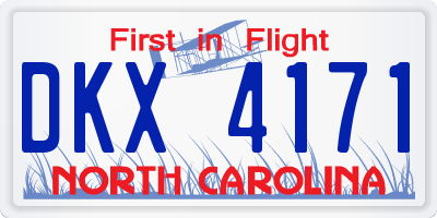 NC license plate DKX4171