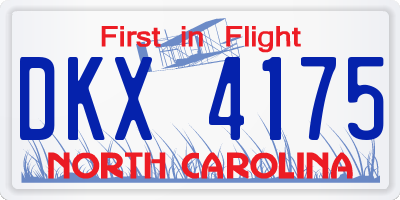 NC license plate DKX4175