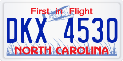 NC license plate DKX4530
