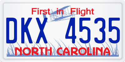 NC license plate DKX4535