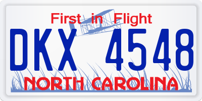NC license plate DKX4548
