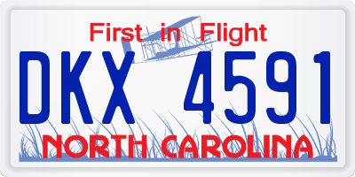 NC license plate DKX4591