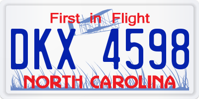 NC license plate DKX4598