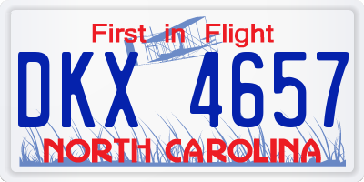 NC license plate DKX4657