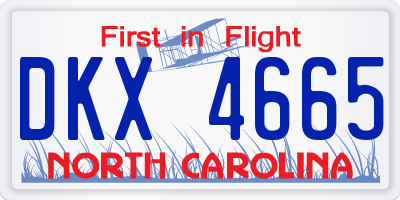 NC license plate DKX4665