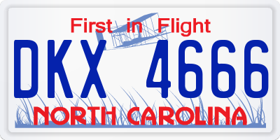 NC license plate DKX4666