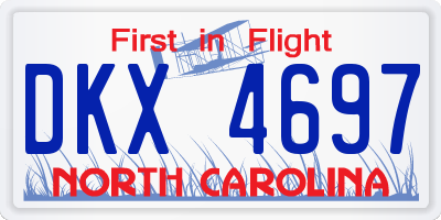 NC license plate DKX4697