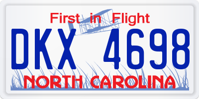 NC license plate DKX4698