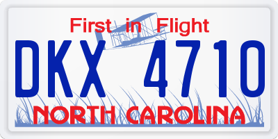 NC license plate DKX4710
