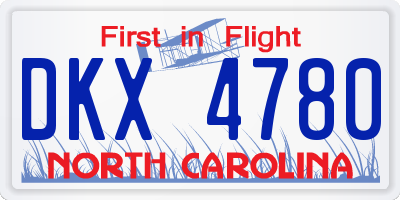 NC license plate DKX4780