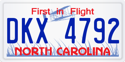 NC license plate DKX4792