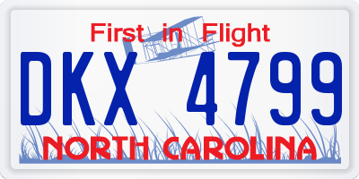 NC license plate DKX4799