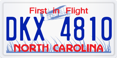 NC license plate DKX4810
