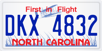 NC license plate DKX4832