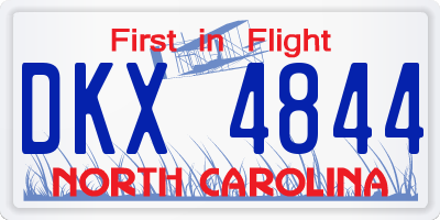 NC license plate DKX4844