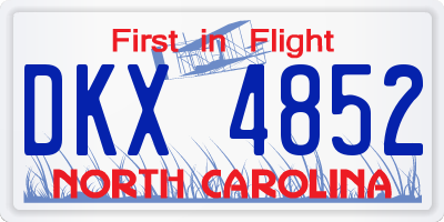 NC license plate DKX4852