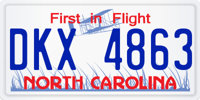 NC license plate DKX4863