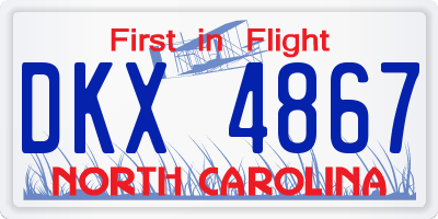 NC license plate DKX4867