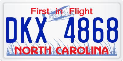 NC license plate DKX4868