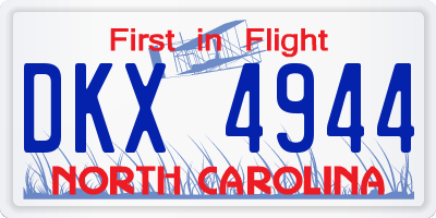 NC license plate DKX4944