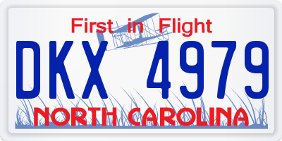NC license plate DKX4979