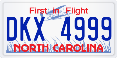 NC license plate DKX4999