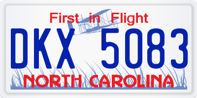 NC license plate DKX5083