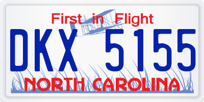 NC license plate DKX5155