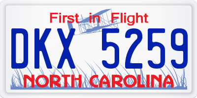 NC license plate DKX5259